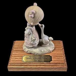Precious Moments "Make A Joyful Noise" 1978 Figurine | Girl with Goose | Vintage
